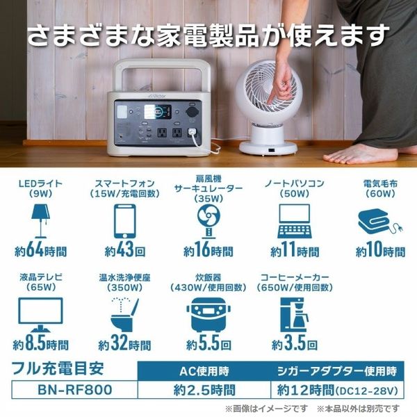 JVCケンウッド ポータブル電源 BN-RF800 1個（直送品） - アスクル