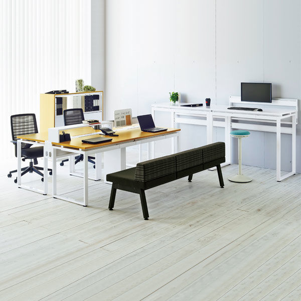 Ceha プレノデスクシステム ハイデスク 引出し無し オーク天板