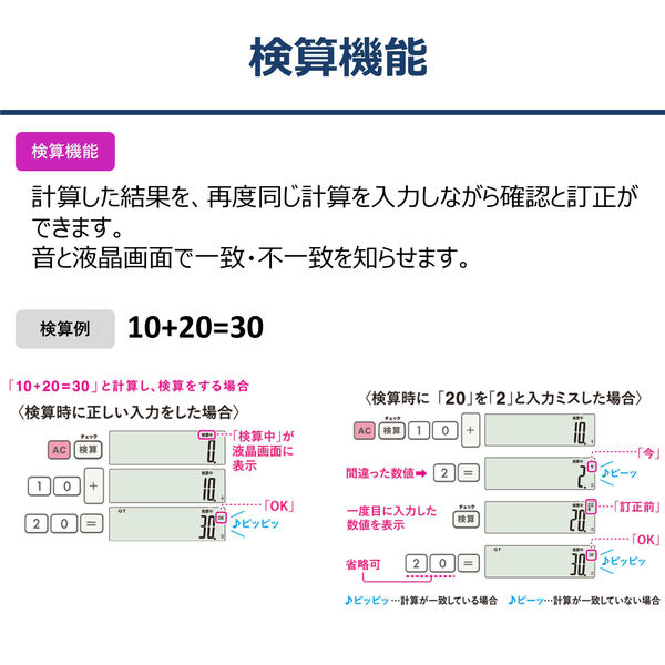 カシオ計算機 CASIO 本格実務電卓 DS-20WK - アスクル