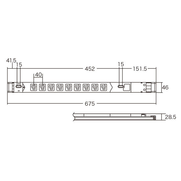 サンワサプライ サーバーラック用コンセント 19インチ用 3P式/9個口/3m/100V・15A TAP-SVSL159（直送品）