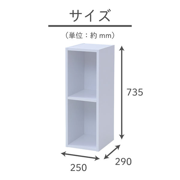 YAMAZEN カラーボックス A4対応 タテヨコ使える 幅250mm 2段 ホワイト