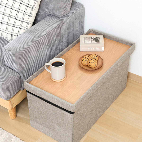 不二貿易 収納スツール ベンチタイプ テーブルにもなる収納スツール