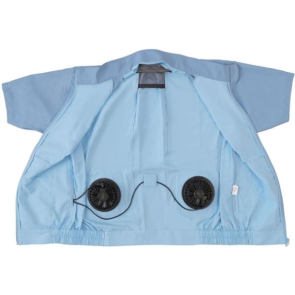 新品☆アイリスオーヤマ☆クールウェア☆空調服LL☆CSHS-LL02☆ブルー CCHS-LL02-Be クールウェア 半袖セット フード有り (ファン