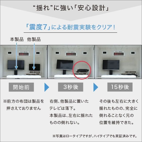 ホームテイスト 壁寄せ テレビスタンド ハイ固定タイプ 幅750×奥行465