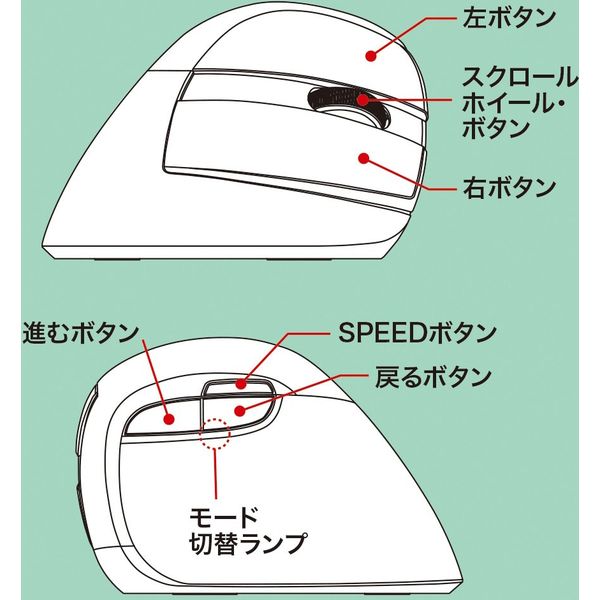 ナカバヤシ 無線静音5ボタンBlueLEDエルゴノミクスマウス/ブラック MUS-RKF169BK 1個（直送品）