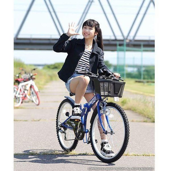 降りたたみ自転車 24インチ 前カゴ付き