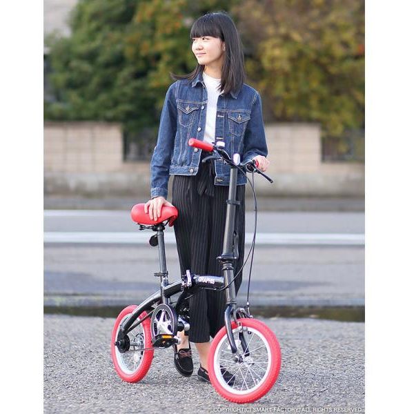 送料無料 GRAPHIS(グラフィス) 折りたたみ自転車 14インチ