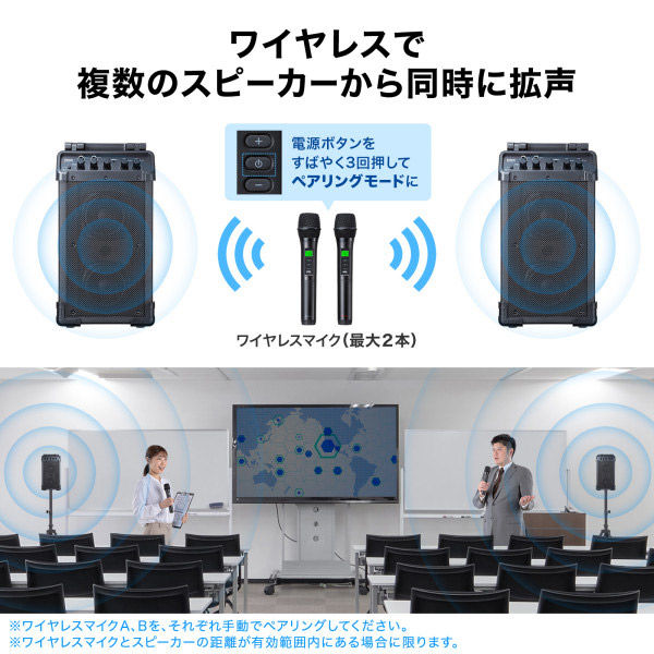 SANWA SUPPLY ワイヤレスマイク付き拡声器スピーカー Amazon.co.jp: サンワサプライ ワイヤレスマイク付き拡声器