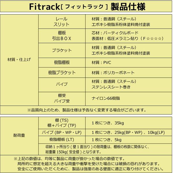 藤山 Fitrack(フィットラック) クローゼット収納セットA 2列 6尺 幅