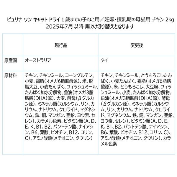 ピュリナワン 猫 子ねこ用 チキン 2kg 1袋 ネスレ日本