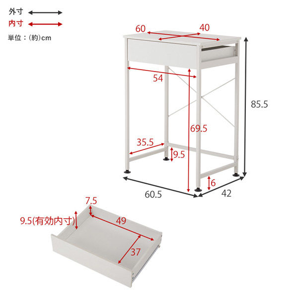 軒先渡し】萩原 ごみ箱上ラック 幅605×奥行420×高さ855mm