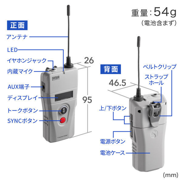 サンワサプライ ワイヤレスガイドシステム（親機） MM-WGS2TN 1個