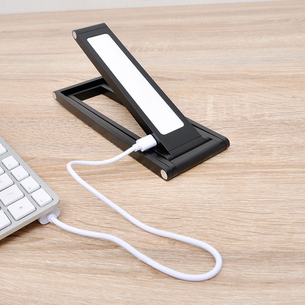 大河商事 折りたたみLED充電式卓上ライト スリム薄型 USB充電 4か所360