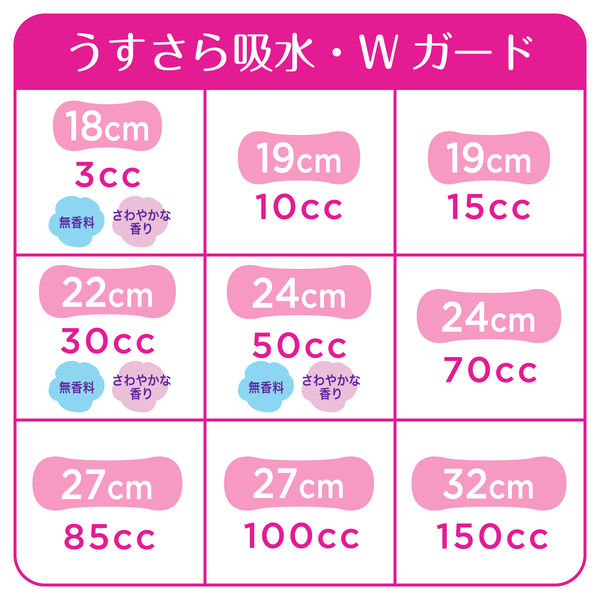 P&G ウィスパー うすさら吸水 吸水ケア 吸水ナプキン 30cc 無