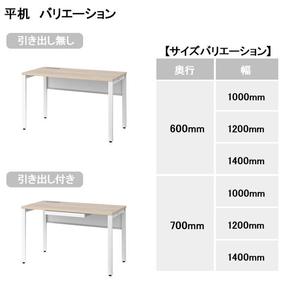 オカムラ ジャスタスデスク 平机 引出付 幅1400×奥行600×高さ