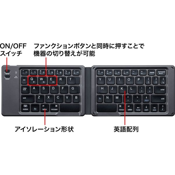 サンワサプライ 折りたたみ式Bluetoothキーボード SKB-BT30BK 1個