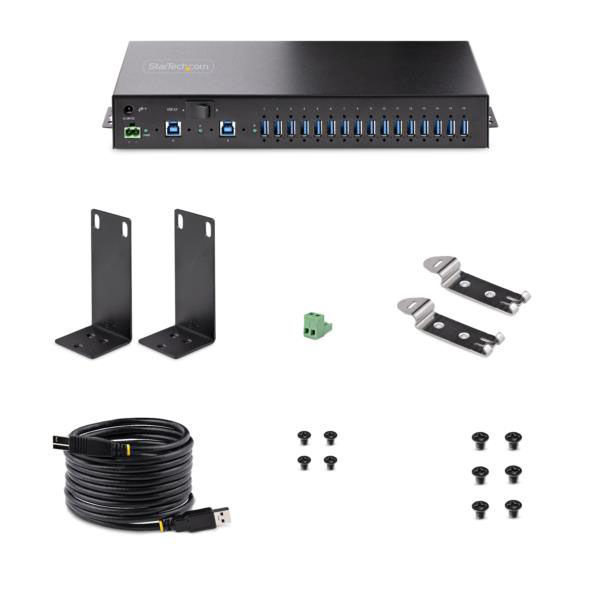 分配器・切替器 StarTech 16-Port USB Hub ICUSB23216FD 16 Port Rackmount FTDI USB to Serial COM Adapter Hub - RS232