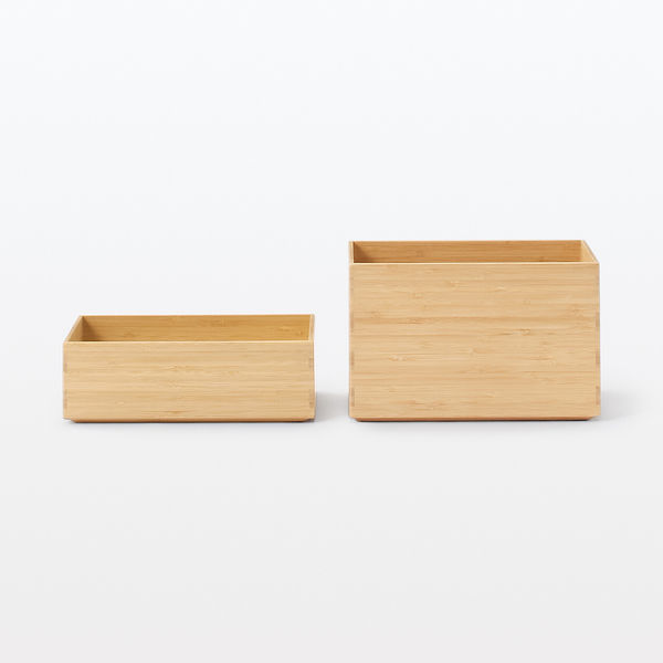 重なる竹材長方形ボックス ハーフ 小 | 無印良品