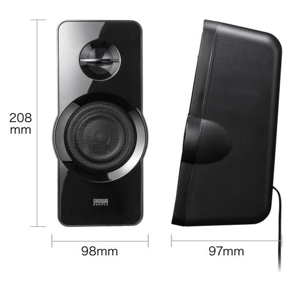 サンワサプライ ハイパワーUSB電源スピーカー MM-SPL19UBK 1個（直送品