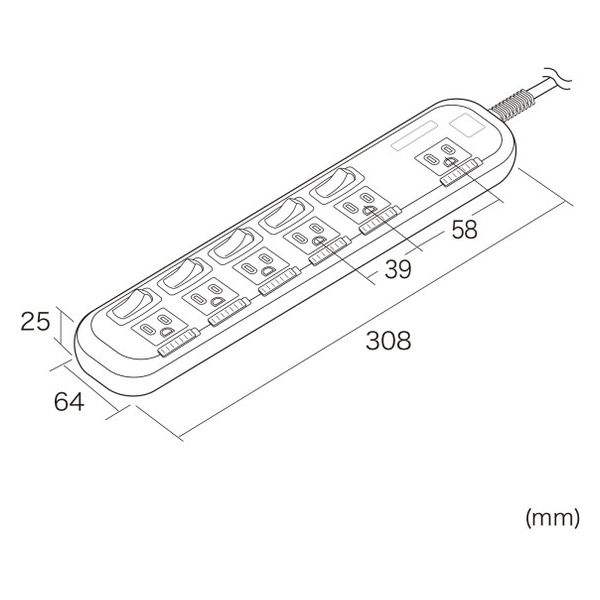 サンワサプライ 省エネタップ（3P・6個口・3m） TAP-S10N2-3 1個