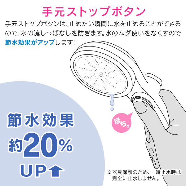 カクダイ ワイドシルキーストップシャワーヘッド(ホワイト) GA