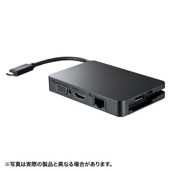 サンワサプライ USB Type C-マルチ変換アダプタ with LAN AD-ALCMHVL 1