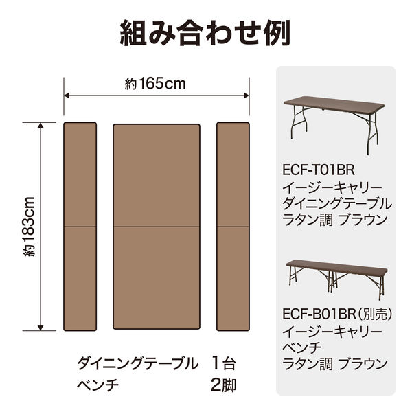 タカショー イージーキャリー ダイニングテーブル ラタン調 ブラウン 