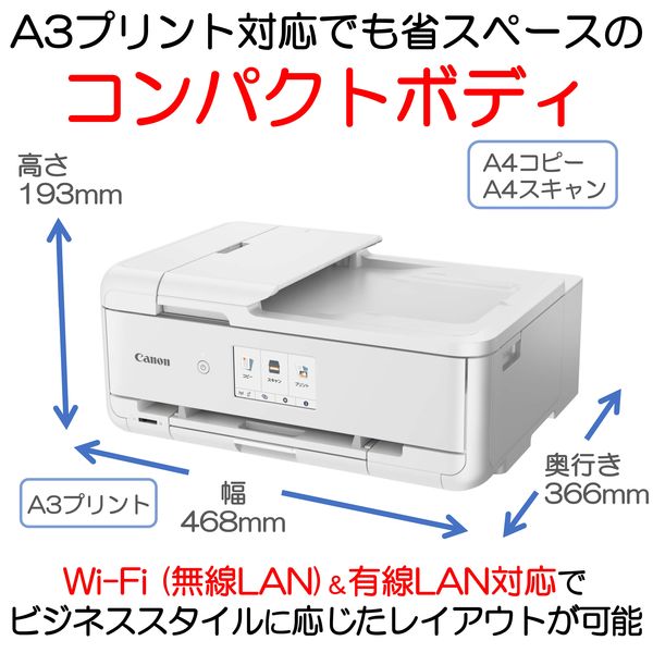 キヤノン Canon プリンター TR9530 WH A3 カラーインクジェット 複合機 