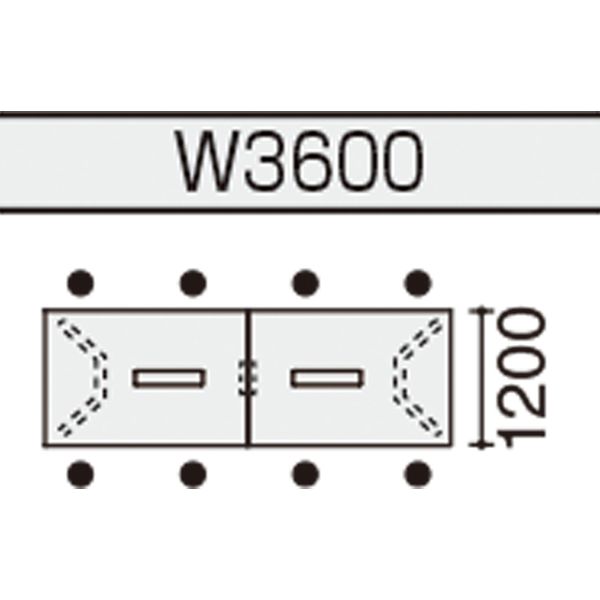 【組立設置込】コクヨ WT-400 抗菌 角形 コンセント 幅3600×奥行1200mm W40-KP3612CV-6AW51 1台（直送品）
