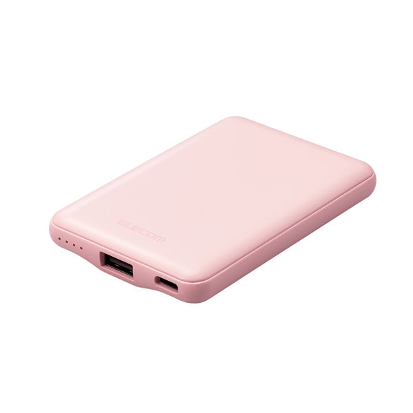 モバイルバッテリー 5000mAh 12W 入力(Type-C×1) ピンク DE-C37-5000PN