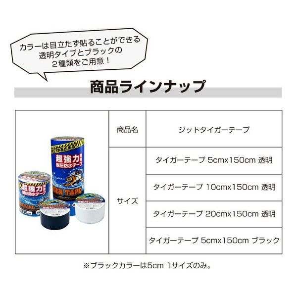 ジット タイガーテープ 透明 幅5cm×長さ150cm T-5-T 1巻 - アスクル