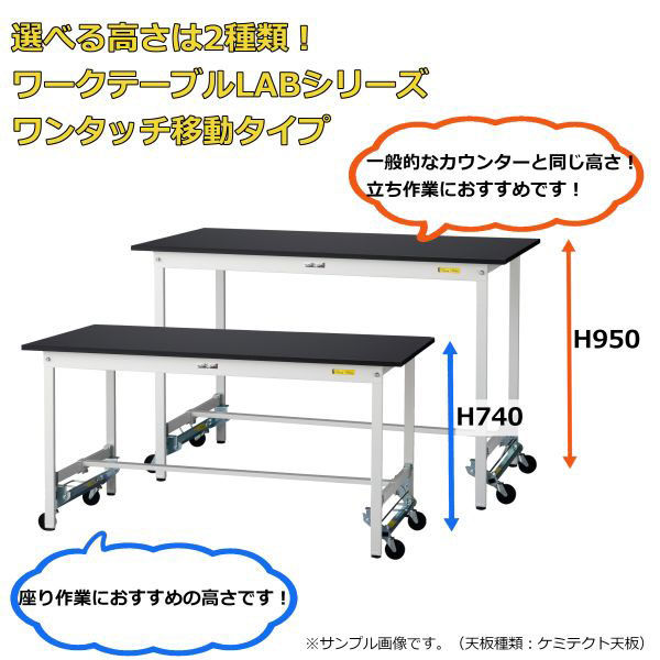 車上渡し】山金工業 ワークテーブルLAB 実験台 メラミン天板 