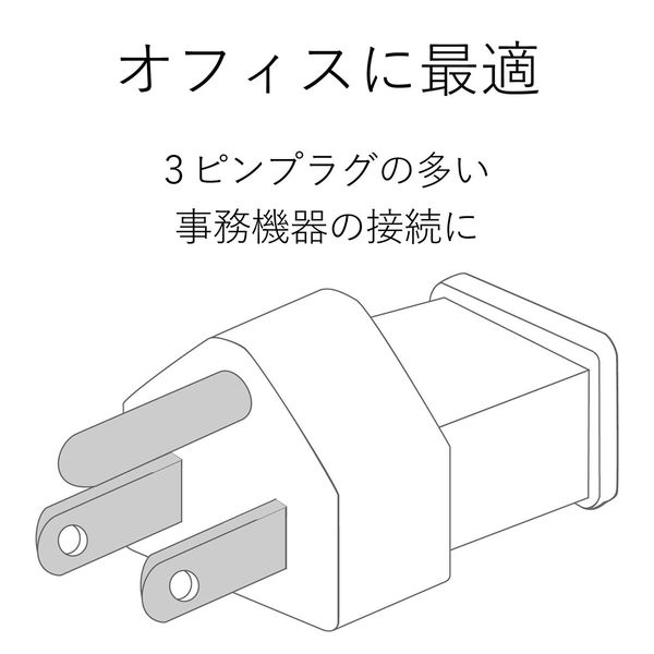 延長コード 電源タップ 二重構造 1m 3ピン 8個口 マグネット付 抜け