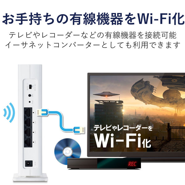 WiFi 無線LAN 中継器 WiFi6 11ax.ac.n.a.g.b ホワイト WTC-X3000GS-W 