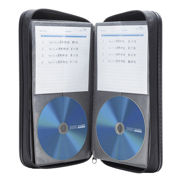 サンワサプライ ポリプロピレン DVD・CDセミハードケース(96枚収納・ブラック) FCD-WL96BK