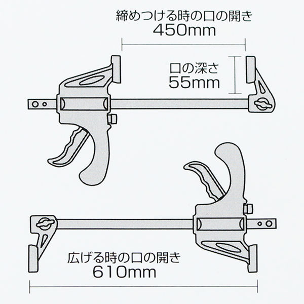 ビッグマン クイックバークランプ450 BQC19-1（直送品） - アスクル