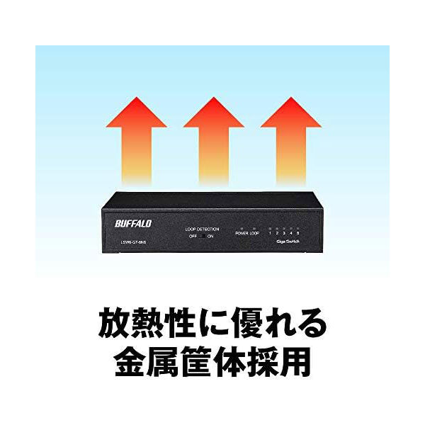 バッファロー Ｇｉｇａ　５ポート　スイッチングハブ　電源内蔵　金 LSW6-GT-5NS/BK 1台