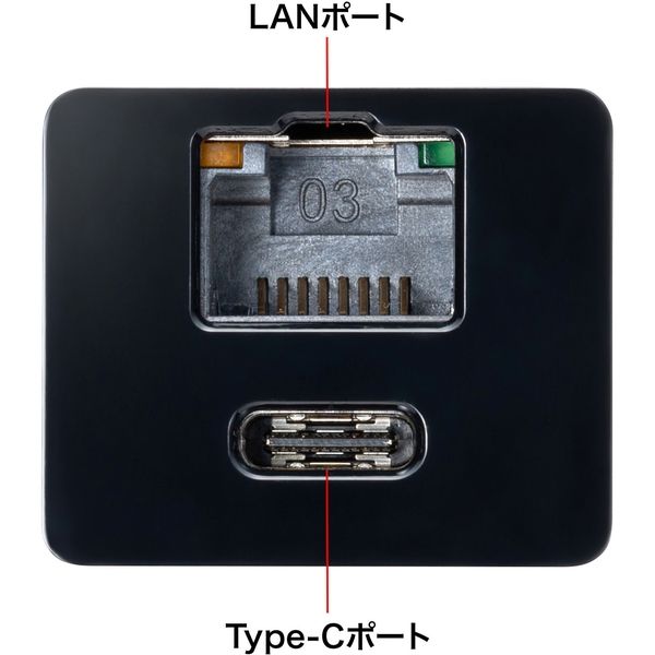 サンワサプライ USB Type-Cハブ付き ギガビットLANアダプタ USB