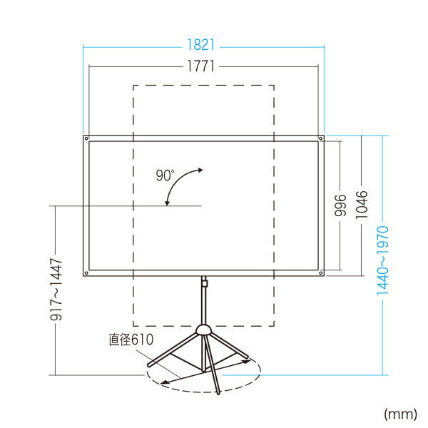 サンワサプライ プロジェクタースクリーン(80型・三脚式