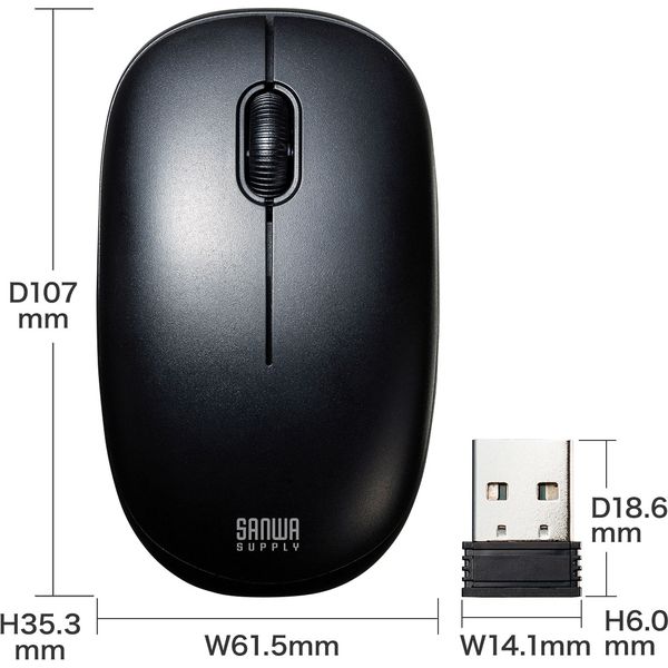 ワイヤレスキーボード 無線マウスセット メンブレン ブルーLEDマウス 付属 コンパクト ブラック SKB-WL34SETBK サンワサプライ 1個  - アスクル