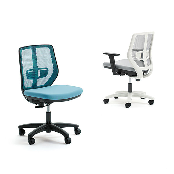 【新品・送料無料】メッシュチェアー肘付 (ブラック)（グレー） たのめーる】メッシュチェアFL 肘付 ブラック 1脚の通販