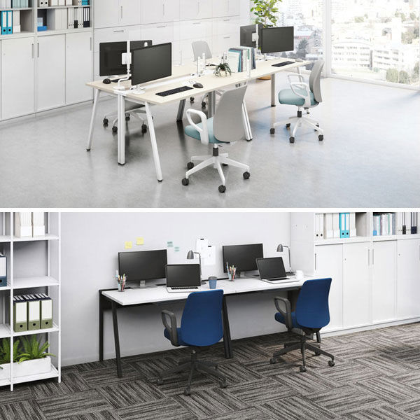 Shige コクヨデスク LEAN幅800奥行600ナチュラル×ホワイト 組立設置込】 コクヨ リーンデスク 平机 幅800×奥行600×高さ720mm 脚