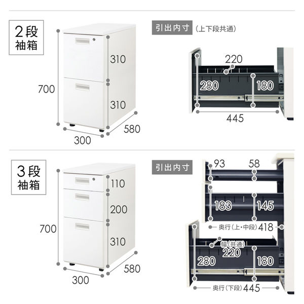 Netforce ナッツ 両袖机 2段×2段 幅1400mm ホワイト×ナチュラル LRD 