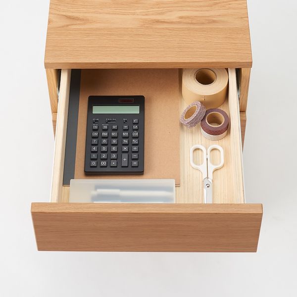 無印良品 木製デスクキャビネット オーク材突板 良品計画 - アスクル