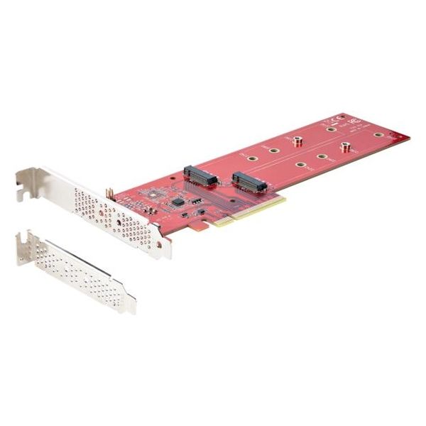 PCI 拡張カード 特注サイズ Startech.com PCIe拡張カード PCIe x8 2x M.2 SSD 高速転送 DUAL-M2