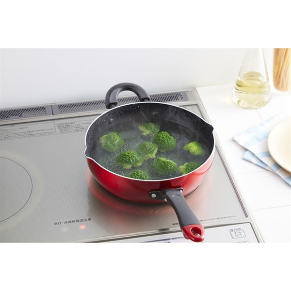 竹原製缶 グッドフル IH深型フライパン 22cm ガラス蓋付き PK