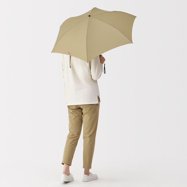 未使用【Nnieve】晴雨兼用折りたたみ傘 ベージュ 7256648.jpg