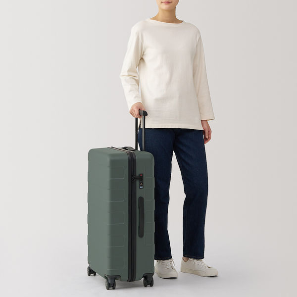 無印良品 バーを自由に調節できる ハードキャリーケース 75L カーキ
