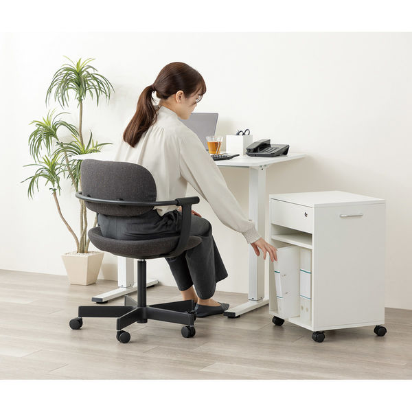 アスカ 木製ワゴン 引き出しつき HWG01W 1台（直送品） - アスクル