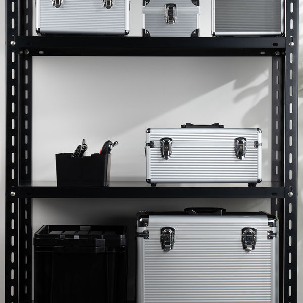 JEJアステージ アルミツールボックス トレー付 ALーB365 シルバー 1個